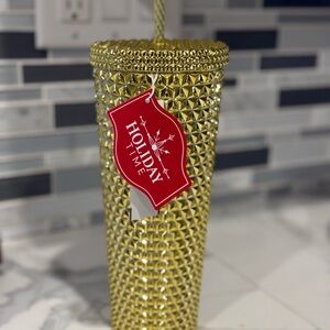 Holiday Time Gold Studded Tumbler